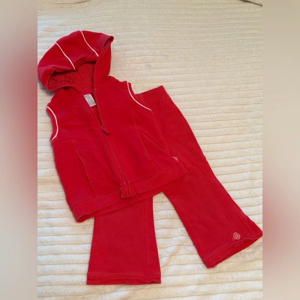 Carter's Red Kids Hooded Vest and Joggers Set